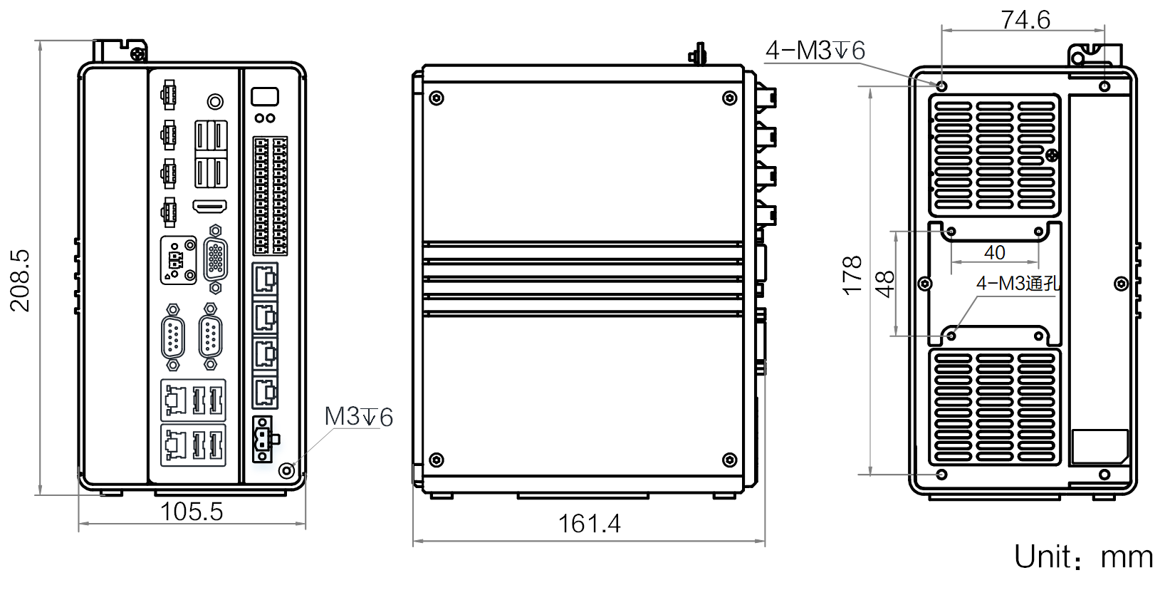 MV-VAC3504X-128G01外形尺寸图